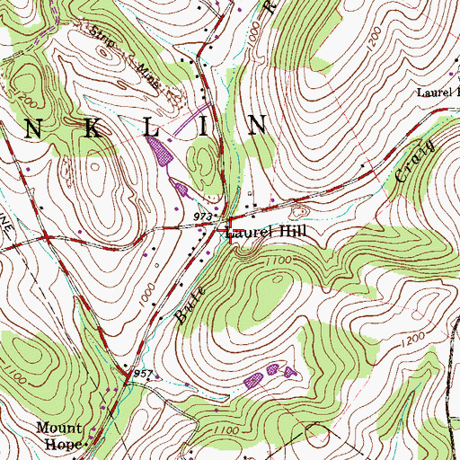 Topographic Map of Craig Branch, PA