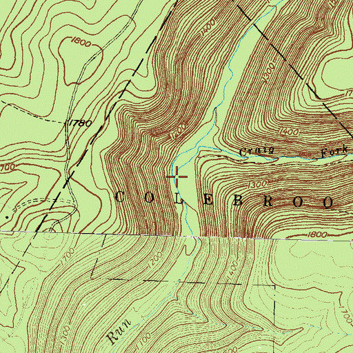 Topographic Map of Craig Fork, PA