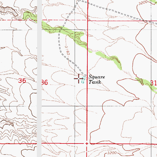 Topographic Map of Square Tank, AZ