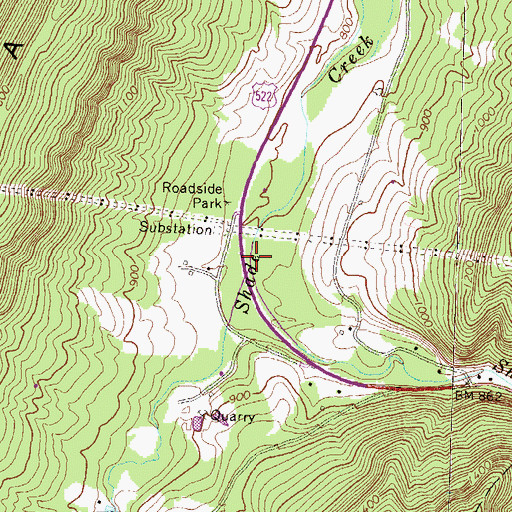 Topographic Map of Craig Run, PA