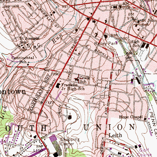 Topographic Map of Craig School, PA