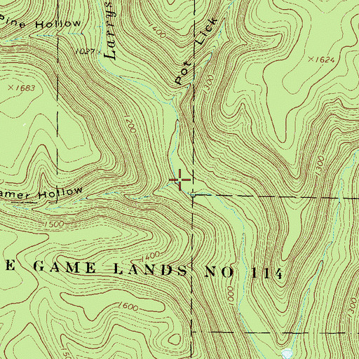 Topographic Map of Cramer Hollow, PA