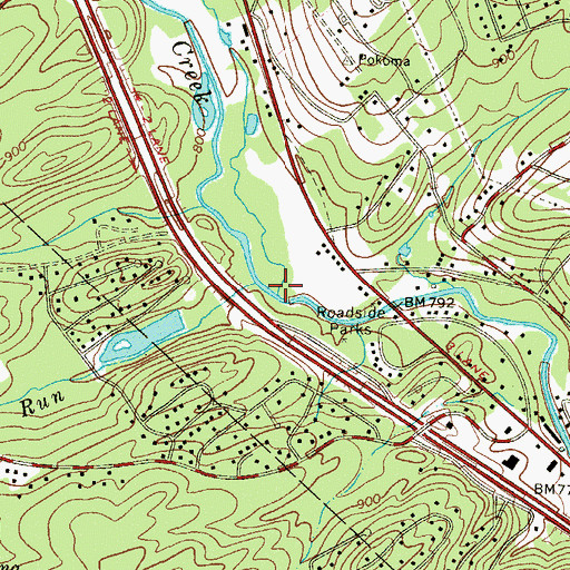 Topographic Map of Cranberry Creek, PA