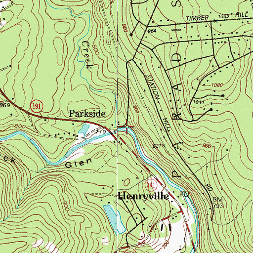 Topographic Map of Cranberry Creek, PA