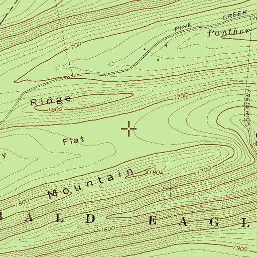 Topographic Map of Cranberry Flat, PA