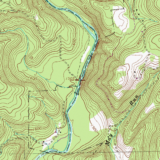 Topographic Map of Cranberry Glade Run, PA
