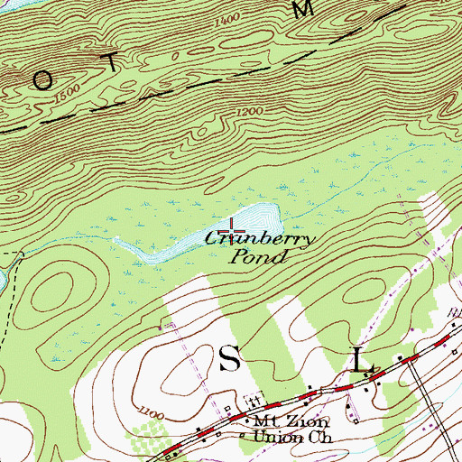 Topographic Map of Cranberry Pond, PA