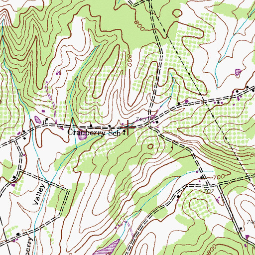 Topographic Map of Cranberry School, PA