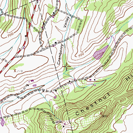 Topographic Map of Cranberry Valley, PA