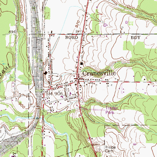 Topographic Map of Cranesville, PA