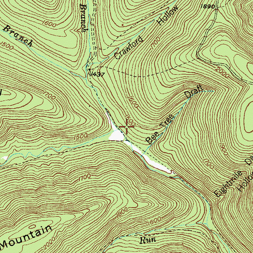 Topographic Map of Crawford Branch, PA