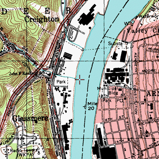 Topographic Map of Crawford Run, PA