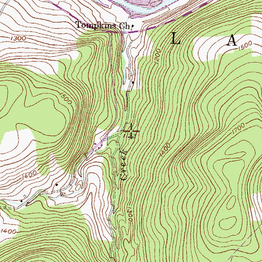 Topographic Map of Crawford Run, PA