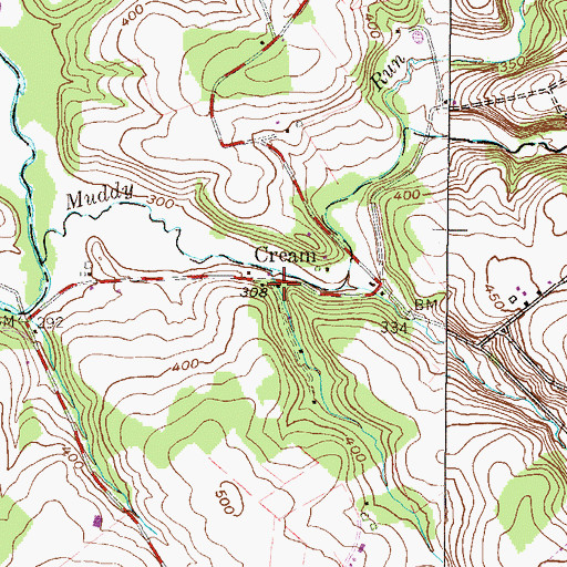 Topographic Map of Cream, PA