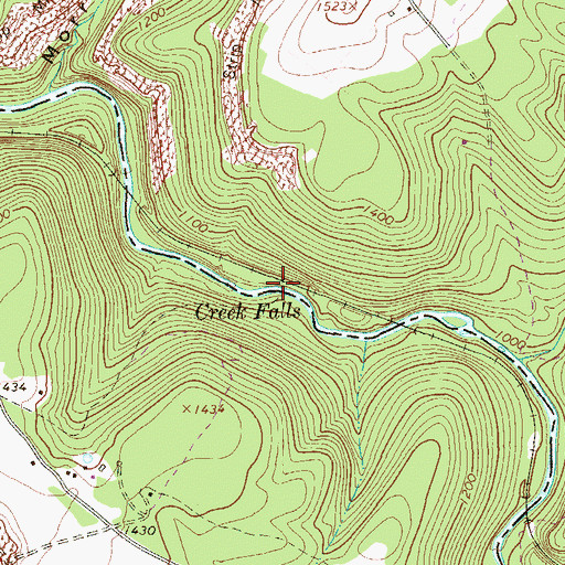Topographic Map of Creek Falls, PA