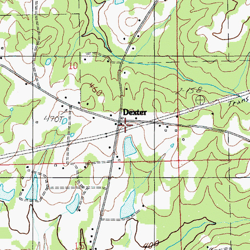 Topographic Map of Dexter, AL