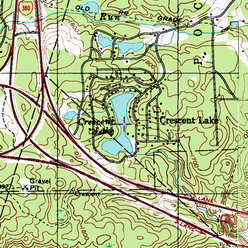 Topographic Map of Crescent Lake, PA