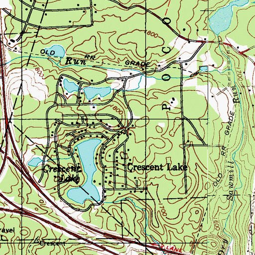 Topographic Map of Crescent Lake, PA