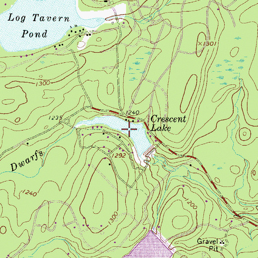 Topographic Map of Crescent Lake, PA