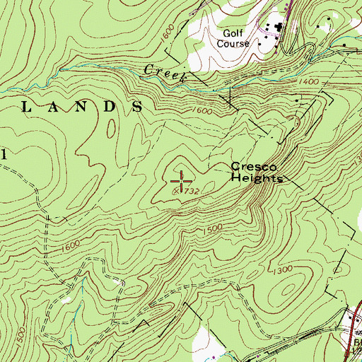 Topographic Map of Cresco Heights, PA