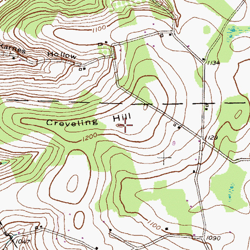 Topographic Map of Creveling Hill, PA