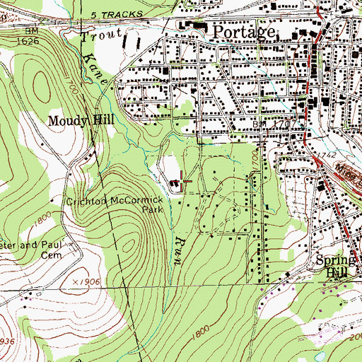 Topographic Map of Crichton McCormick Park, PA