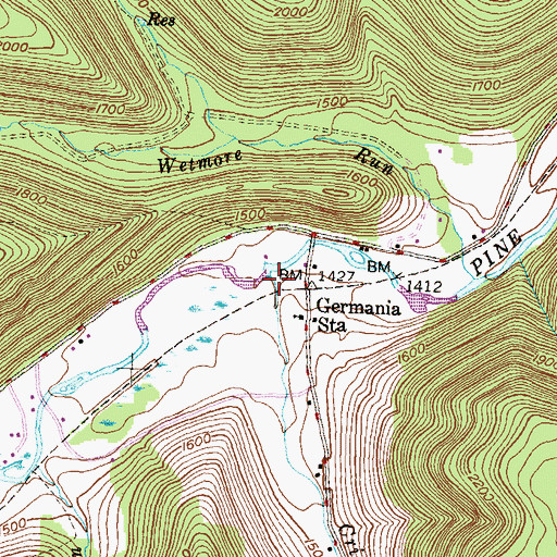 Topographic Map of Crippen Run, PA