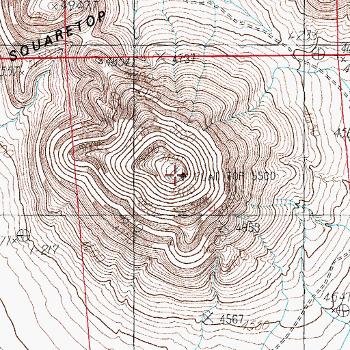 Topographic Map of Squaretop Hills, AZ