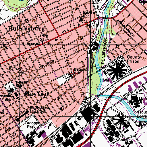 Topographic Map of Crispin School, PA