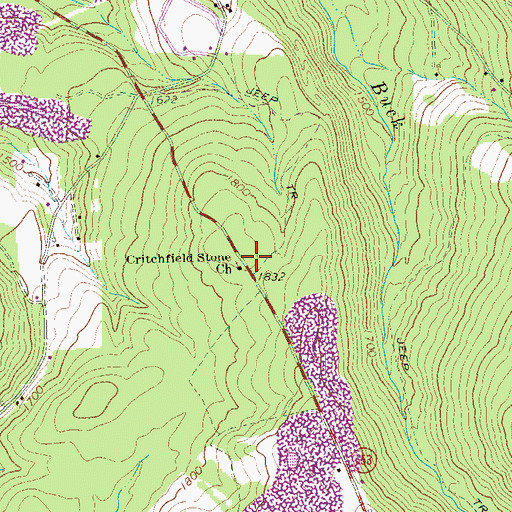 Topographic Map of Critchfield Stone Church, PA