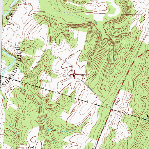 Topographic Map of Cromwell Church, PA