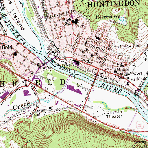 Topographic Map of Crooked Creek, PA