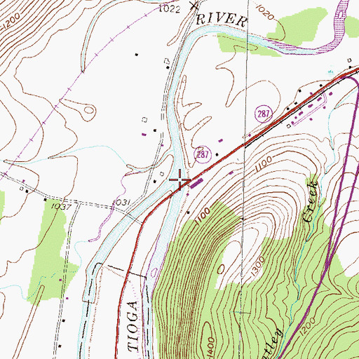 Topographic Map of Crooked Creek, PA