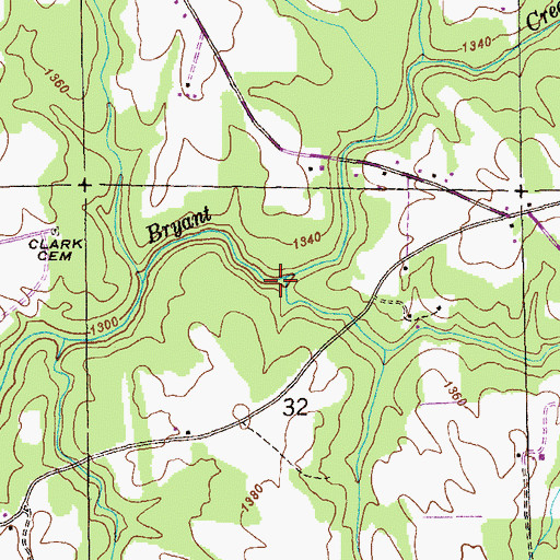 Topographic Map of Dickey Creek, AL