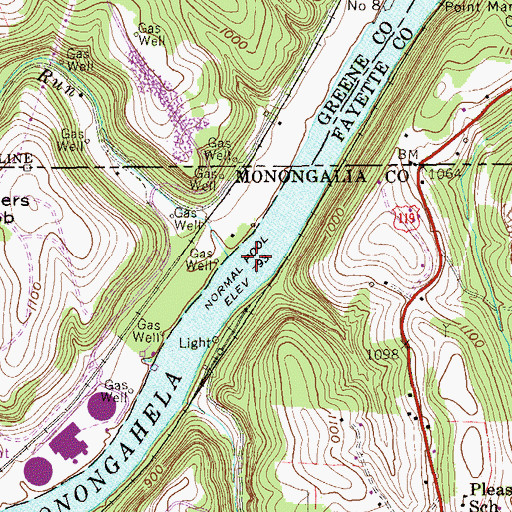 Topographic Map of Crooked Run, WV