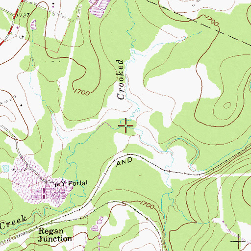 Topographic Map of Crooked Run, PA