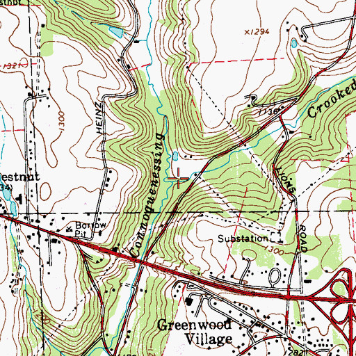 Topographic Map of Crooked Run, PA