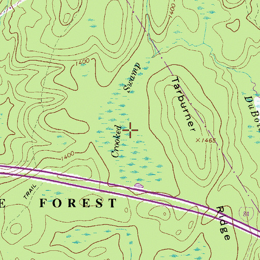 Topographic Map of Crooked Swamp, PA