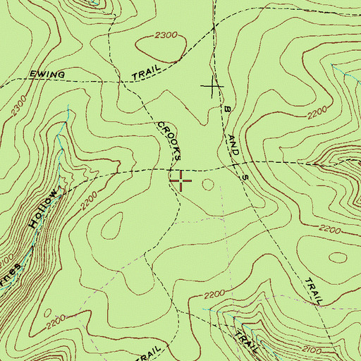 Topographic Map of Crooks Trail, PA