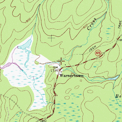 Topographic Map of Cross Keys Run, PA