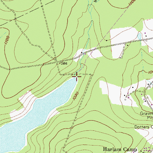 Topographic Map of Cross Run, PA