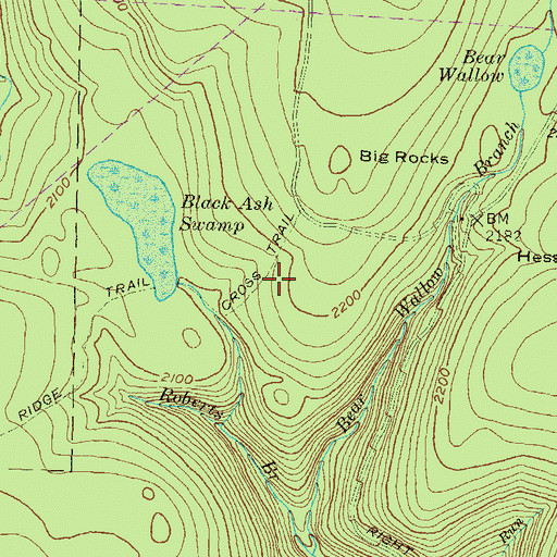 Topographic Map of Cross Trail, PA