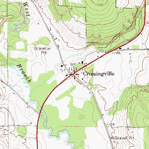 Topographic Map of Crossingville, PA