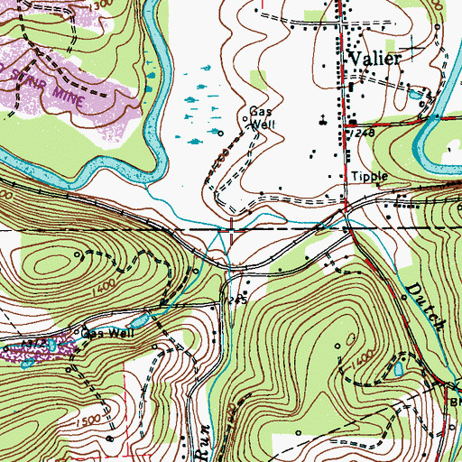 Topographic Map of Crossman Run, PA