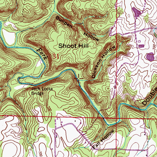Topographic Map of Dickson Hollow, AL