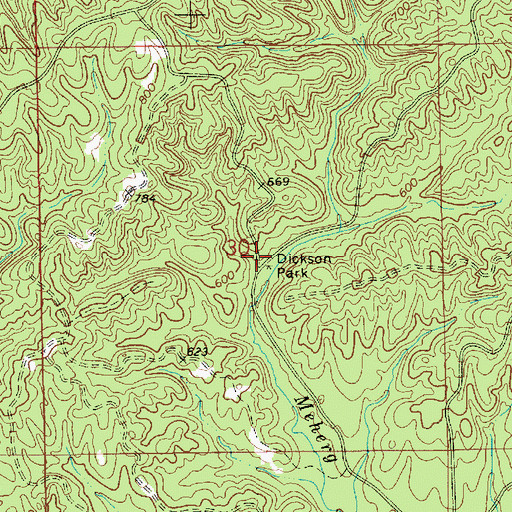 Topographic Map of Dickson Park, AL