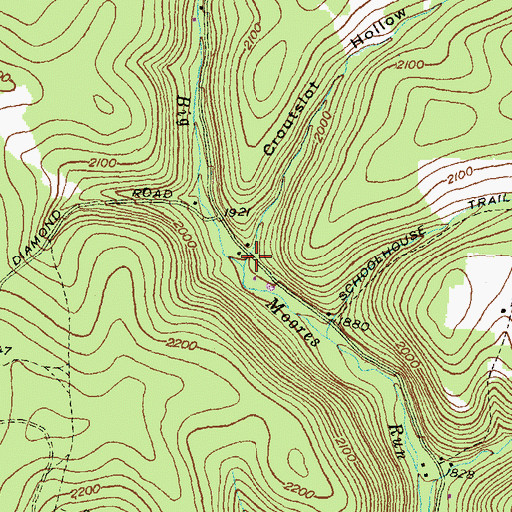 Topographic Map of Croutslot Hollow, PA