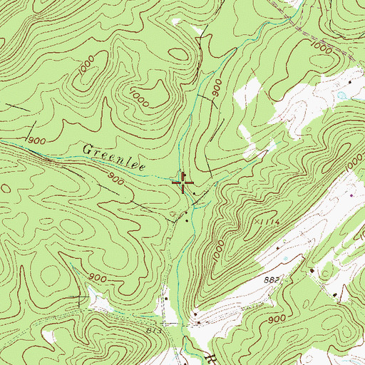Topographic Map of Croyle Run, PA