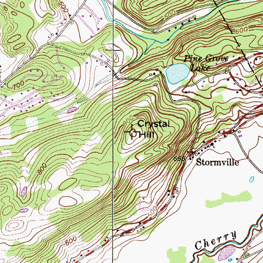 Topographic Map of Crystal Hill, PA