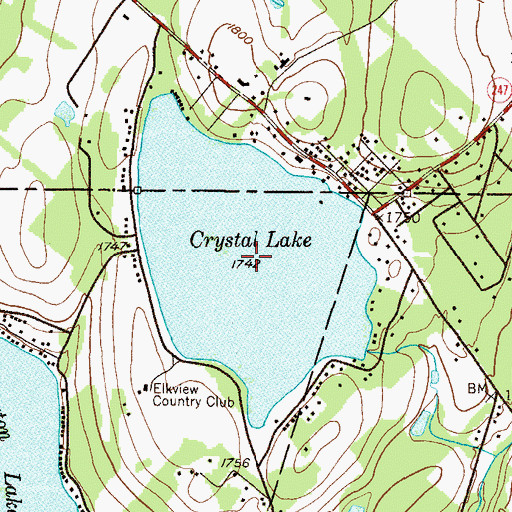 Topographic Map of Crystal Lake, PA